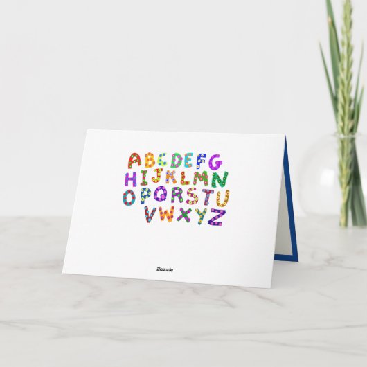 おもしろい&かわいいアルファベットABCsのカスタムメッセージ カード (裏面)