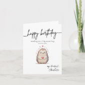 おもしろい&かわいいウォーターカラーヘッジホッグ誕生日カード カード (正面)