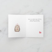 おもしろい&かわいいウォーターカラーヘッジホッグ誕生日カード カード (内部)