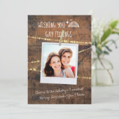 おもしろい&かわいいゲイチディングLGBTフォトホリデーカード (スタンド正面)