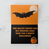 おもしろい&かわいいバセットハウンド&パンプキンハロウィーンカード カード (内部)