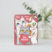おもしろい&かわいい猫バレンタインフラットカード シーズンポストカード (スタンド正面)