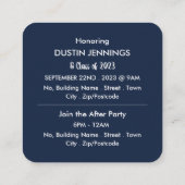 おもしろい「この子」写真卒業パーティーチケット スクエア名刺 (裏面)