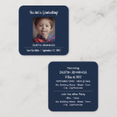 おもしろい「この子」写真卒業パーティーチケット スクエア名刺 (正面/裏面)