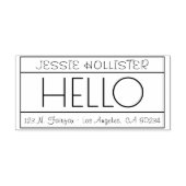 おもしろい「こんにちは」差出人住所ラベル セルフインキングスタンプ (デザイン)