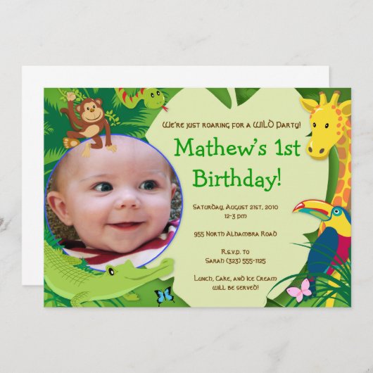 "おもしろい"ののためにとどろきますパーティの招待状 招待状 (正面/裏面)