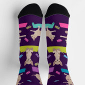 おもしろい、はっきりしたおよび明るいヨガChihuahuaクルーソックス ソックス (上部)