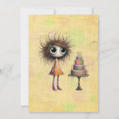 おもしろい&よくはしゃぐお洒落誕生日女の子 招待状 (裏面)