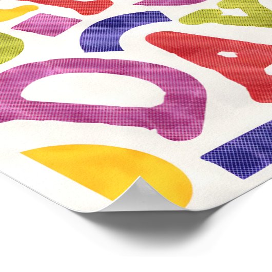 おもしろい、よくはしゃぐカラフル子供の誕生日 ポスター (角)