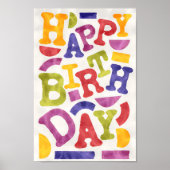 おもしろい、よくはしゃぐカラフル子供の誕生日 ポスター (正面)