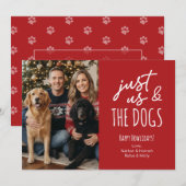 おもしろい わたしたちと犬たちだけのホリデー写真 シーズンカード (正面/裏面)