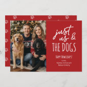 おもしろい わたしたちと犬だけのホリデー写真 シーズンカード (正面/裏面)