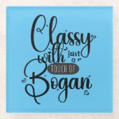 おもしろい，アフェミニンイセンの女性，上品なボガン ガラスコースター (正面)