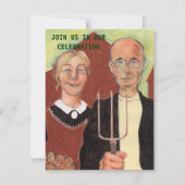 おもしろい〜アメリカゴシック記念パーティの招待状 招待状 (正面)