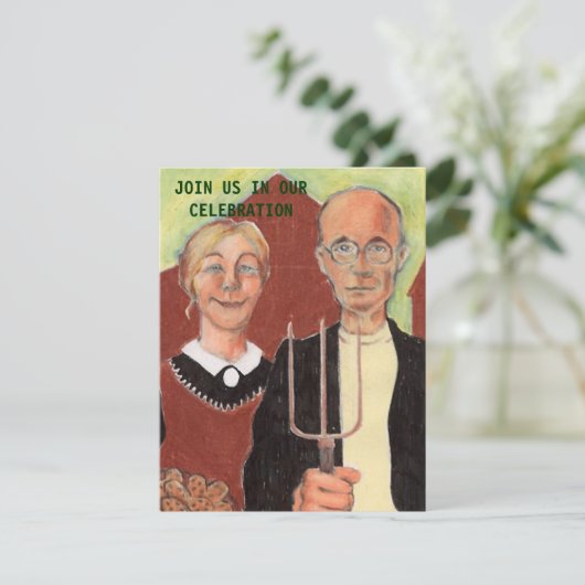 おもしろい〜アメリカゴシック記念パーティの招待状 招待状 (スタンド正面)