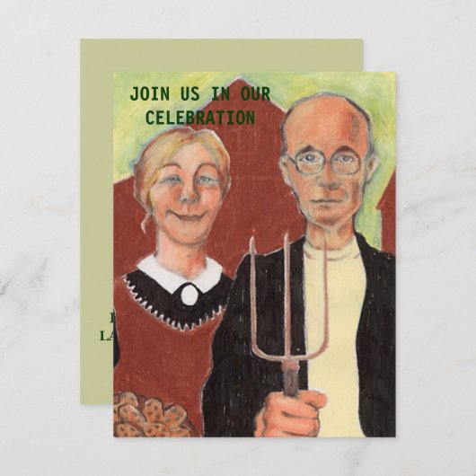 おもしろい〜アメリカゴシック記念パーティの招待状 招待状 (正面/裏面)