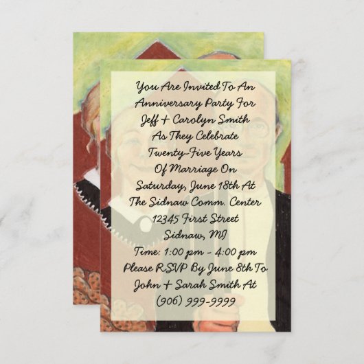 おもしろい〜アメリカゴシック記念パーティの招待状 招待状 (正面/裏面)