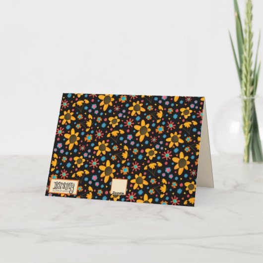 おもしろい、イエローデイジーカスタムインスピリシティノーテカード カード (裏面)