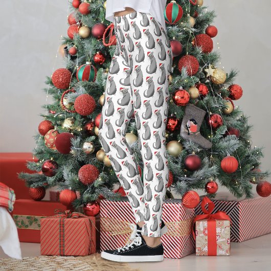おもしろい+イライラ+クリスマス+グレー+猫+ホリデー+ユーモア レギンス