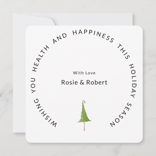 おもしろい,ウィミカルクリスマスツリーズスクエアホリデイ シーズンカード (裏面)