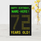 おもしろい、オタク系のネルディ「72歳!」 誕生日カード カード (黄色い花)