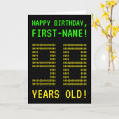 おもしろい、オタク系のネルディ「98歳!」 誕生日カード カード (黄色い花)
