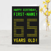 おもしろい、オタク系の、真面目な"65歳!" バースデー・カード カード (黄色い花)