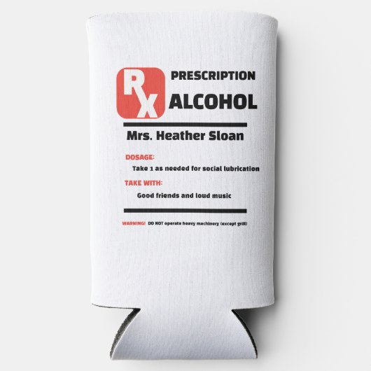 おもしろい!🍺カスタムジョーク処方丈ビール スリム缶クーラー (正面)