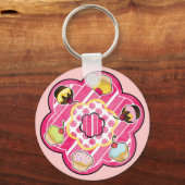 おもしろい&カップケお洒落ーキ キーホルダー (正面)