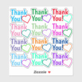 おもしろい、「カラフルありがとう！」+ハートシェイプシール シール (シート)