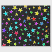 おもしろい、カラフルな星パターン包装紙 ラッピングペーパー (フラット)