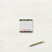 おもしろい、カラフルな星パターン及び名前をカスタムするのノート ポストイット (デスク上)