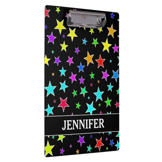 おもしろい、カラフルな星パターン + 名前をカスタムする クリップボード (右)