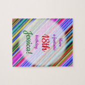 おもしろい、カラフルカスタマイズ可能な18番目の誕生日パズル ジグソーパズル (横)