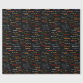 おもしろい&カラフルタイポグラフィハロウィンホリデースピリット ラッピングペーパー (フラット)