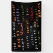 おもしろい&カラフルタイポグラフィパターン、ハロウィーン 横断幕 (縦)