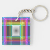 おもしろい、カラフルネオンライトをアクリルのキーチェーンに キーホルダー (裏面)