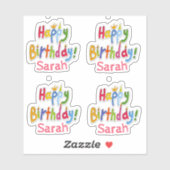 おもしろい&カラフルハッピーバースデー文字- パーソナライズされた シール (シート)
