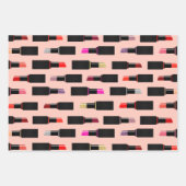 おもしろい&カラフルメイクアップ口紅コスメティックパターン ラッピングペーパーシート (正面3)