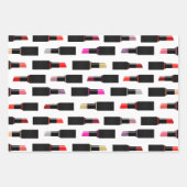 おもしろい&カラフルメイクアップ口紅コスメティックパターン ラッピングペーパーシート (正面)