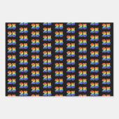 おもしろい、カラフルレインボースペクトラムパターン25イベント番号 ラッピングペーパーシート (正面)