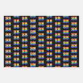 おもしろい、カラフルレインボースペクトラムパターン35イベント番号 ラッピングペーパーシート (正面)