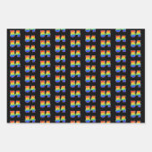 おもしろい、カラフルレインボースペクトラムパターン54イベント番号 ラッピングペーパーシート (正面)