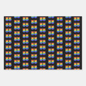 おもしろい、カラフルレインボースペクトラムパターン55イベント番号 ラッピングペーパーシート (正面)