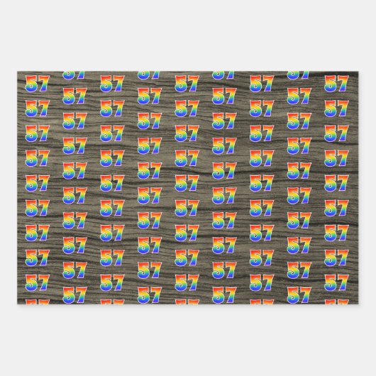 おもしろい、カラフルレインボースペクトラムパターン57イベント番号 ラッピングペーパーシート (正面2)