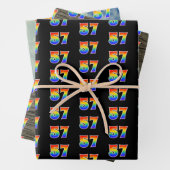 おもしろい、カラフルレインボースペクトラムパターン57イベント番号 ラッピングペーパーシート (インサイチュ)