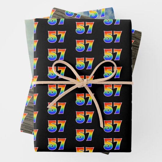 おもしろい、カラフルレインボースペクトラムパターン57イベント番号 ラッピングペーパーシート (インサイチュ)