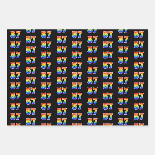 おもしろい、カラフルレインボースペクトラムパターン57イベント番号 ラッピングペーパーシート (正面)