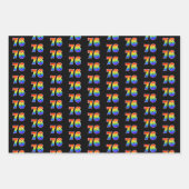 おもしろい、カラフルレインボースペクトラムパターン76イベント番号 ラッピングペーパーシート (正面)