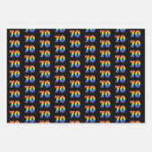 おもしろい、カラフルレインボースペクトルパターン70イベント番号 ラッピングペーパーシート (正面)